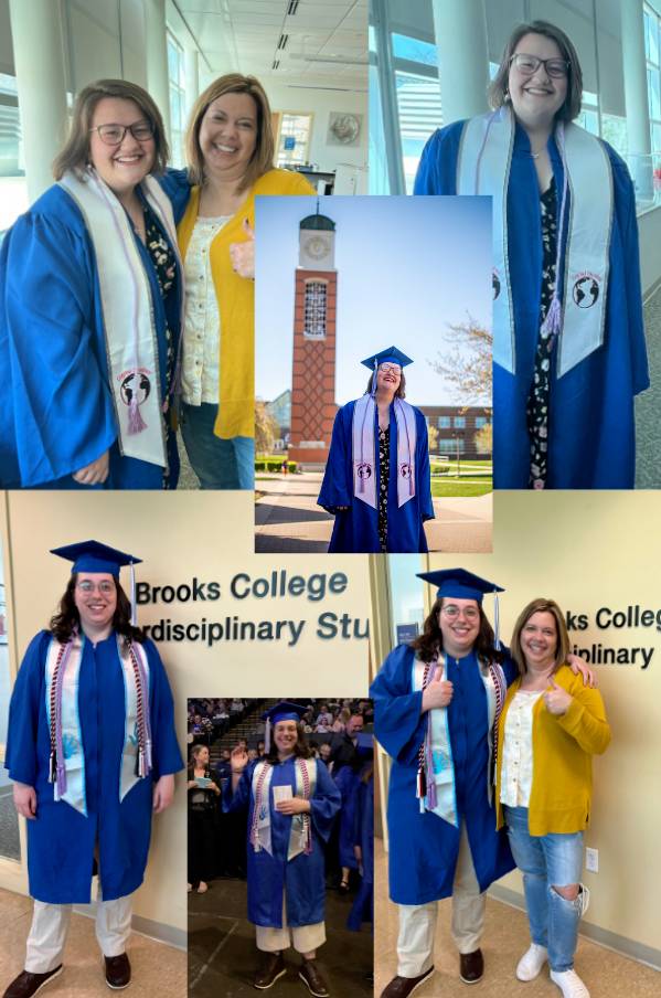 collage of Brooks student workers on their graduation day